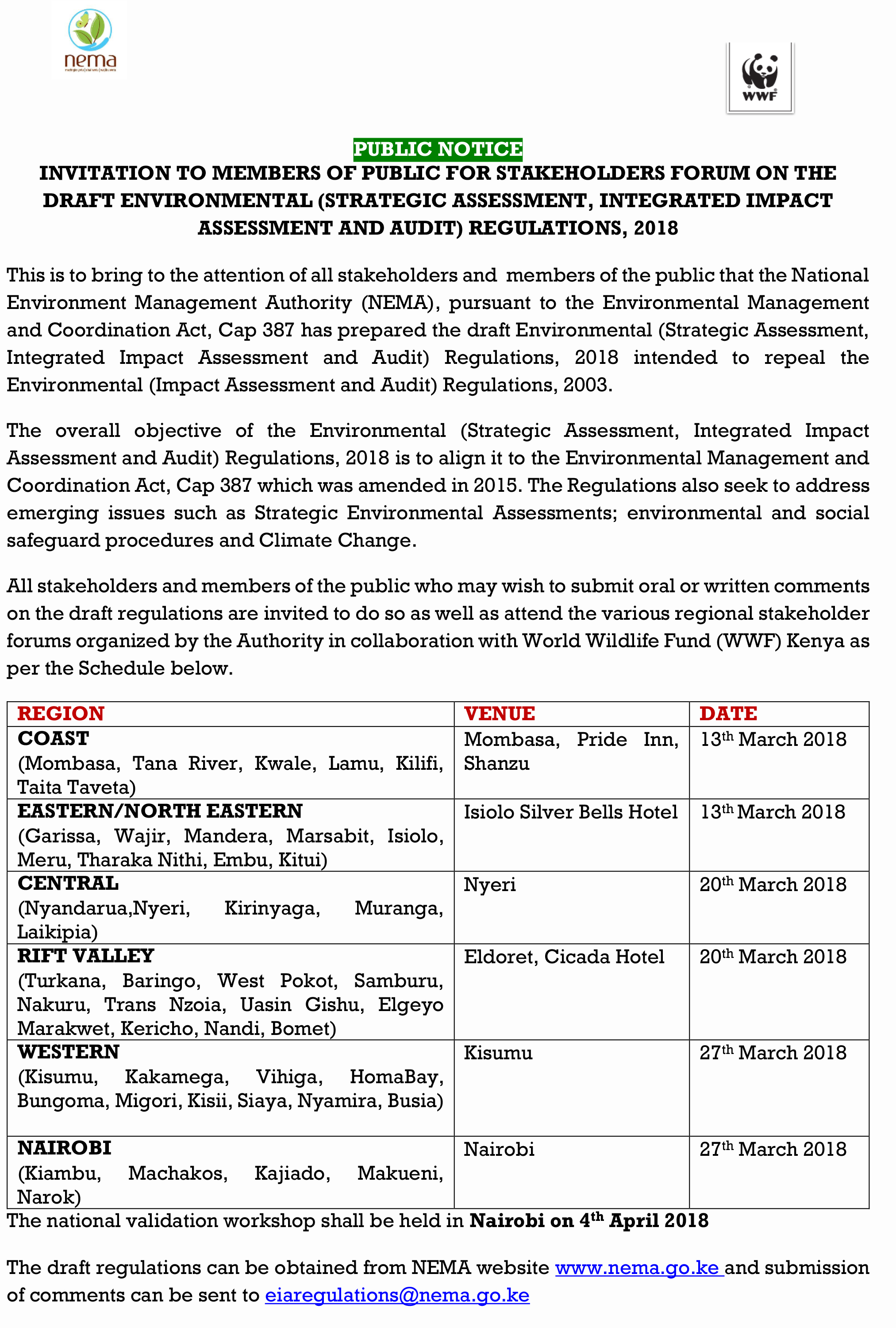 National Environment Management Authority Nema Draft Eia